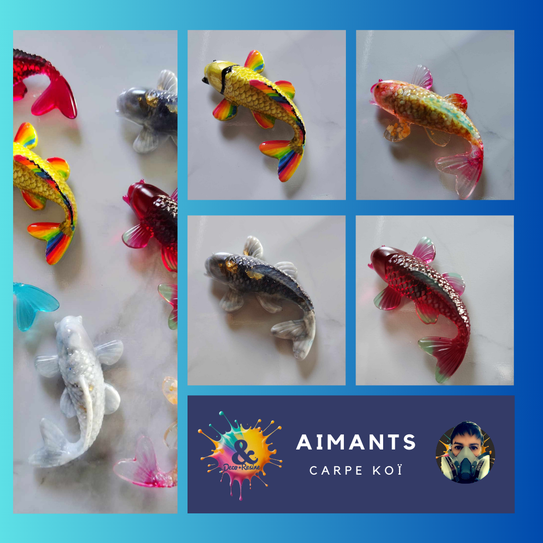 🧲 Aimant Carpe Koï en résine époxy