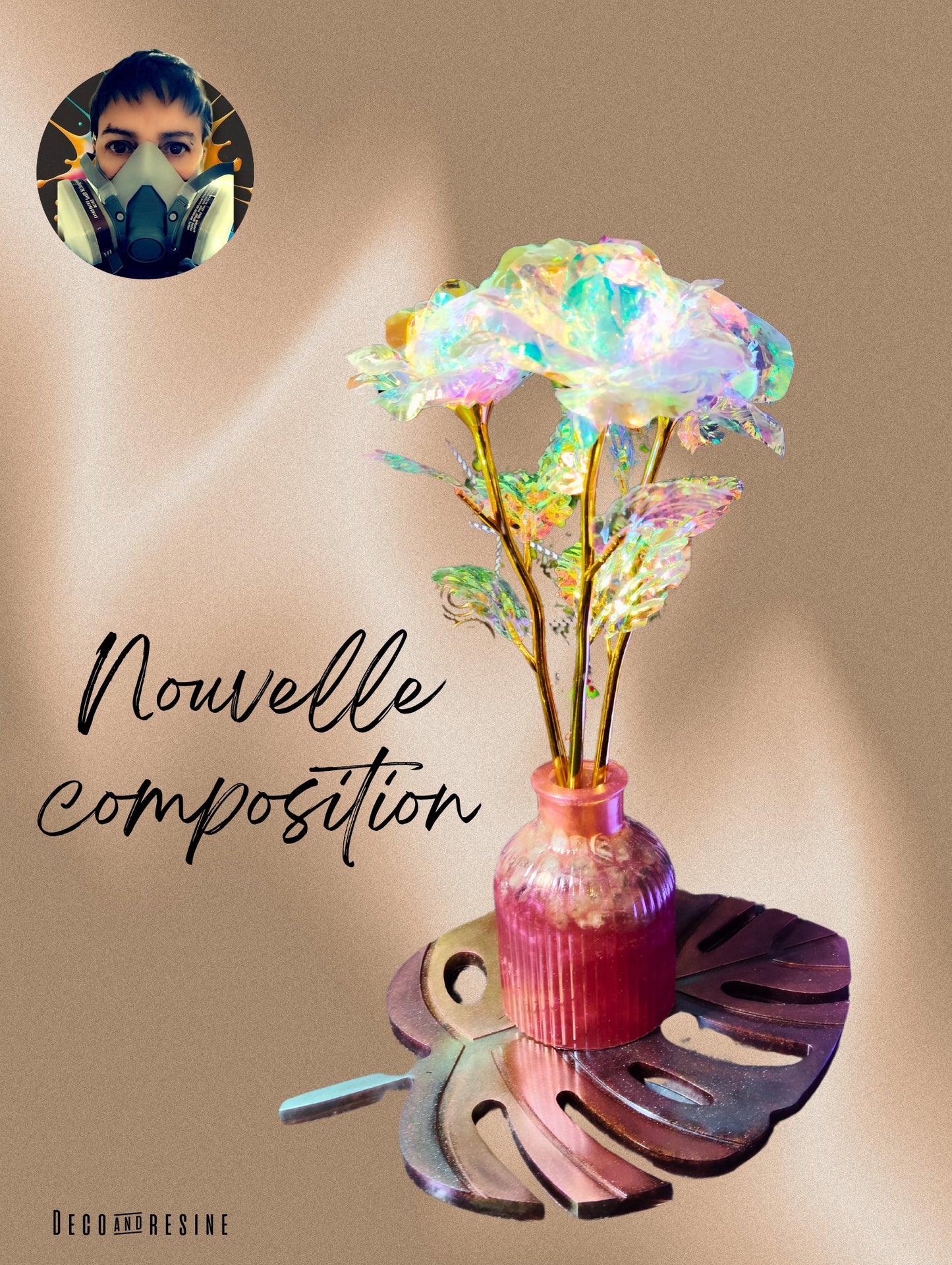 🌸 Vase Éclat Éthéré & Roses Holographiques 🌸