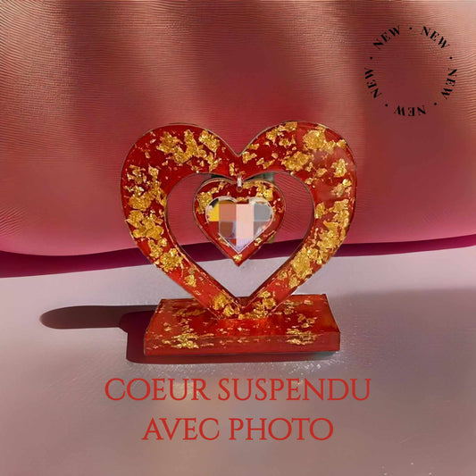 coeur suspendu avec photo ou inscription