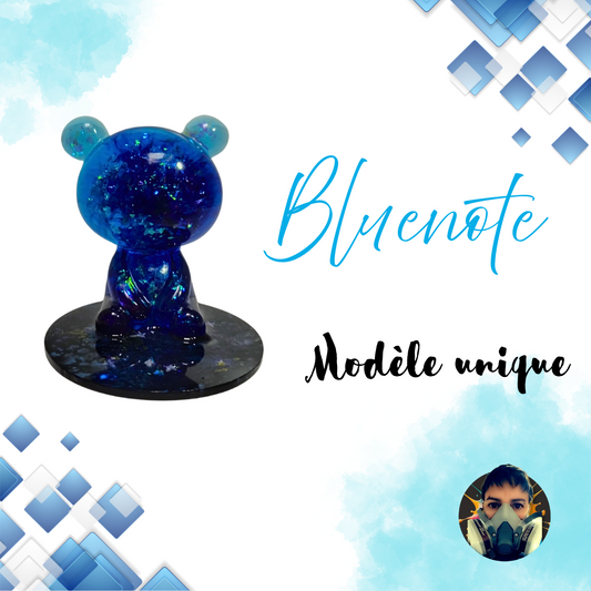 🎶 Puppa Bluenote sur socle – Harmonie bleutée & éclats holographiques 🎶